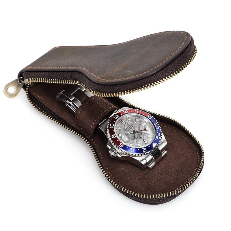 Vintage Leather Watch Travel Case |