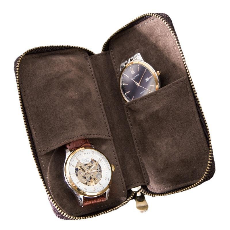 Vintage Handmade Leather Watch Storage Bag |