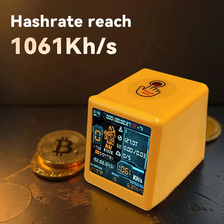 Hashrate1060KH/s Smart TV ESP32 BTC Solo Lottery Miner for Computer Nerd Gift Home Silent Desktop Clock Lower Power Consumption
