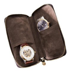 Vintage Handmade Leather Watch Storage Bag |
