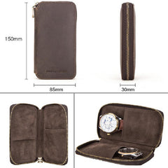 Vintage Handmade Leather Watch Storage Bag |